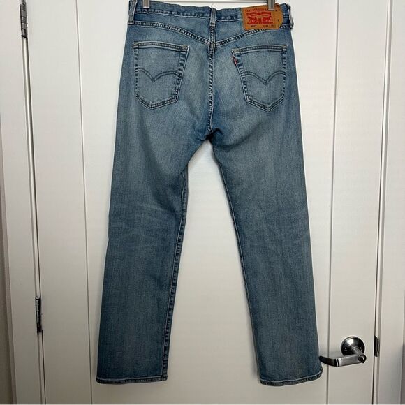 Levi's 501 Jeans Mens Size 32x30 Blue Straight Leg Button Fly Denim Stretch - Picture 6 of 15